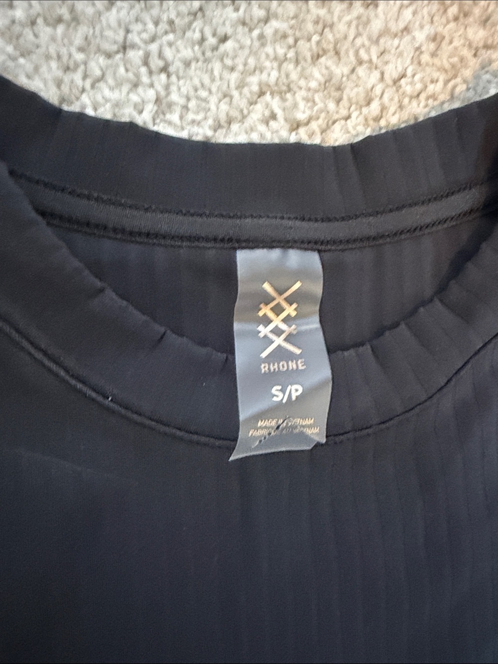 RHONE Black Ribbed Long-Sleeve Crewneck Top - Picture 2 of 3